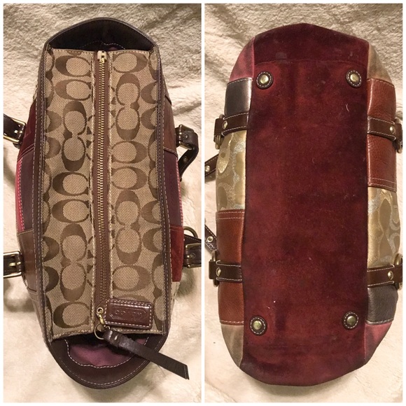 🔥🔥SUPER SALE🔥🔥PRICE FIRM✅👑Coach Leather Suede Multipatch Handbag Tote - Picture 5 of 12